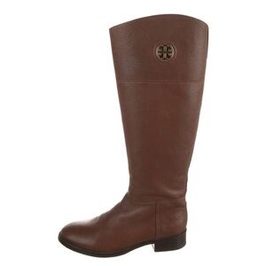 Tory Burch Brown Leather Riding Boots